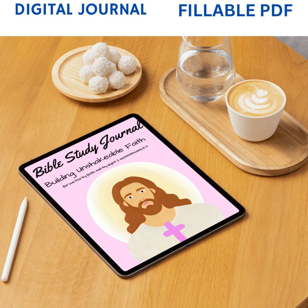 Building Unshakeable Faith – 21 Day Fillable Bible Study Journal PDF | Christian Devotional & Prayer Journal| Pink